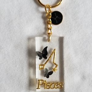 Pices Zodiac Keychain With Constellation